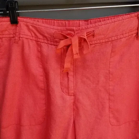 Joe Fresh Red Draw String Cropped Pants Size 8 - Picture 4 of 11